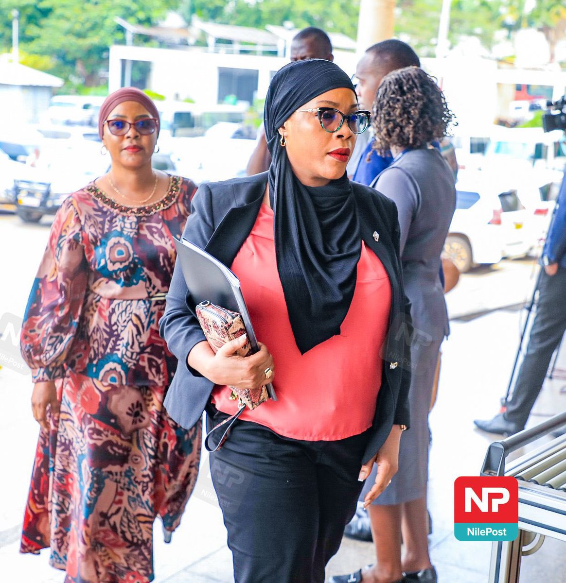 kamukamafredie's tweet photo. SPA Hajjat Amina Mukalazi, Minister of State for Finance, Planning and Economic Development (Privatization and Investment)-designate, arrives at Parliament for vetting by the Appointments Committee. The vetting process is a key step in assessing her suitability for the role before formal appointment.