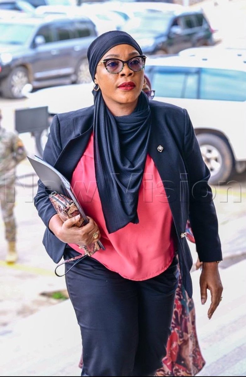 kamukamafredie's tweet photo. SPA Hajjat Amina Mukalazi, Minister of State for Finance, Planning and Economic Development (Privatization and Investment)-designate, arrives at Parliament for vetting by the Appointments Committee. The vetting process is a key step in assessing her suitability for the role before formal appointment.