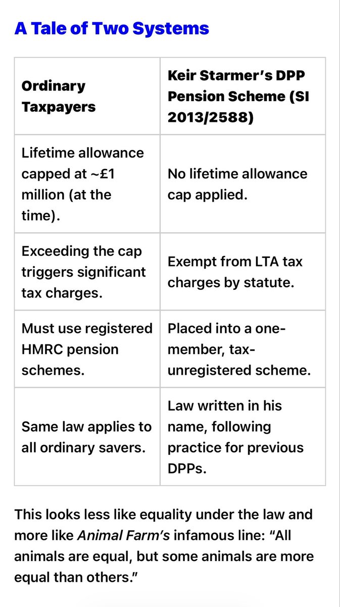 JohnnyYorks's tweet photo. @Nonamegiven_o_ @reason_itself @David__Osland @Keir_Starmer @RachelReevesMP It’s not quite as simple of that.  Whilst other DPP’s have benefitted this “Keir Starmer specific” piece of legislation also scrapped the £1m Lifetime Allowance that applies to everyone else. In short, so his pension pot could be significantly larger. https://t.co/tijxouojgP