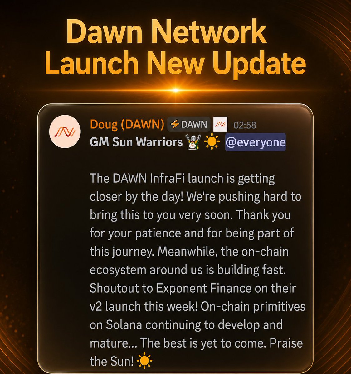 CryptoLakhan's tweet photo. 🚨 Dawn Network Airdrop Launch New Update 😱

According to the latest update, $DAWN Network's launch seems to be getting closer, and there's a chance it could happen this week.

The funny part is that since Q3 2025, they've announced several milestones and major updates that are still pending. Back in April, they promised a big announcement. Then again in May. Neither happened. 😂

Now June has started, and they're repeating the same message once again. Let's see if this month finally delivers.

TGE & Airdrop updates should have arrived by now, but everything keeps getting delayed.

What do you think? Will we finally get the launch/update this month, or will it be delayed again? 👇