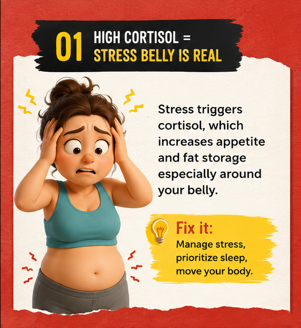 Inteledoc's tweet photo. Your belly fat isn't always caused by eating too much. 👇

🔹 High stress
🔹 Insulin resistance
🔹 Poor sleep
🔹 Gut inflammation
🔹 Hormonal imbalance
Fix the root cause, not just the symptoms.
💾 Save this post for later.
#WeightLoss #BellyFat #GutHealth #Hormones #HealthTips https://t.co/W4rU1ebuLq