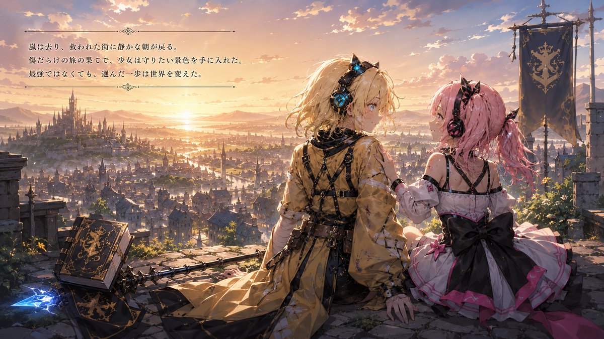 CigaR144857R's tweet photo. #うちのこRPGシミュレーター  SFW #AIart
ぽんしるさんから今回も素敵なプロンプトをお借りしました！なんとうちの子を入れるだけでOP～EDまで創ってくれる優れもの😆背景とかもめっちゃ綺麗なんですが🥹・体力：3・攻撃力：5・防御力：2・魔法力：20・精神力：5・素早さ：10・運：5✨萌黄と花恋 https://t.co/ATD3QdVJ1D