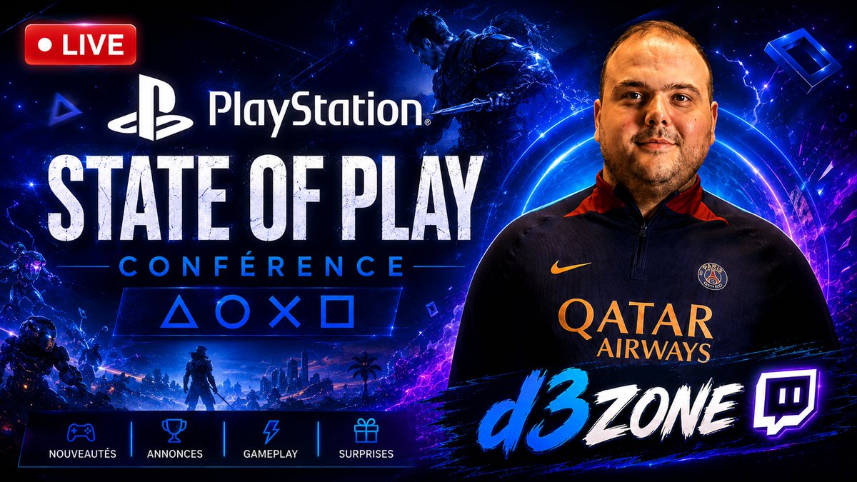NBA2KBE's tweet photo. 🚨 Ce soir, on se retrouve en direct sur Twitch pour suivre  la conférence PlayStation ! 🚨
Nouveaux jeux ? Exclusivités ?  On découvre tout ça en live ! 👀🔥

📺 Twitch : https://t.co/vgq9SQlXgD   #PlayStation #StateOfPlay #PS5 #Gaming #TwitchStreamer #LiveGaming @PlayStationFR https://t.co/OOAHjbbMOC