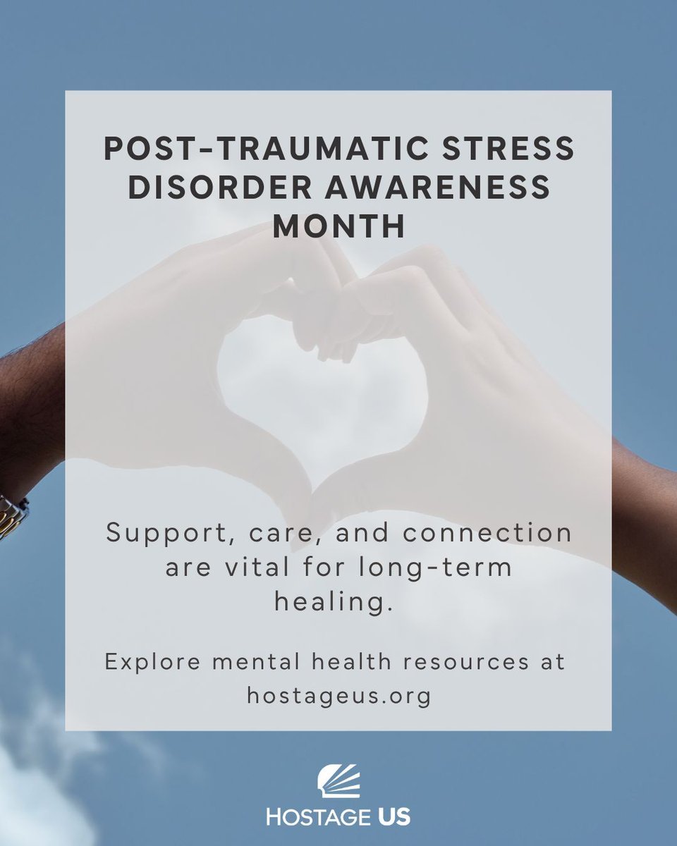 hostageus's tweet photo. June is PTSD Awareness Month.
For many former hostages and their family members, the effects of trauma can continue long after a loved one returns.
Healing is possible. At Hostage US, we remain committed to supporting individuals and families as they rebuild their lives. https://t.co/SGr5CEpELT