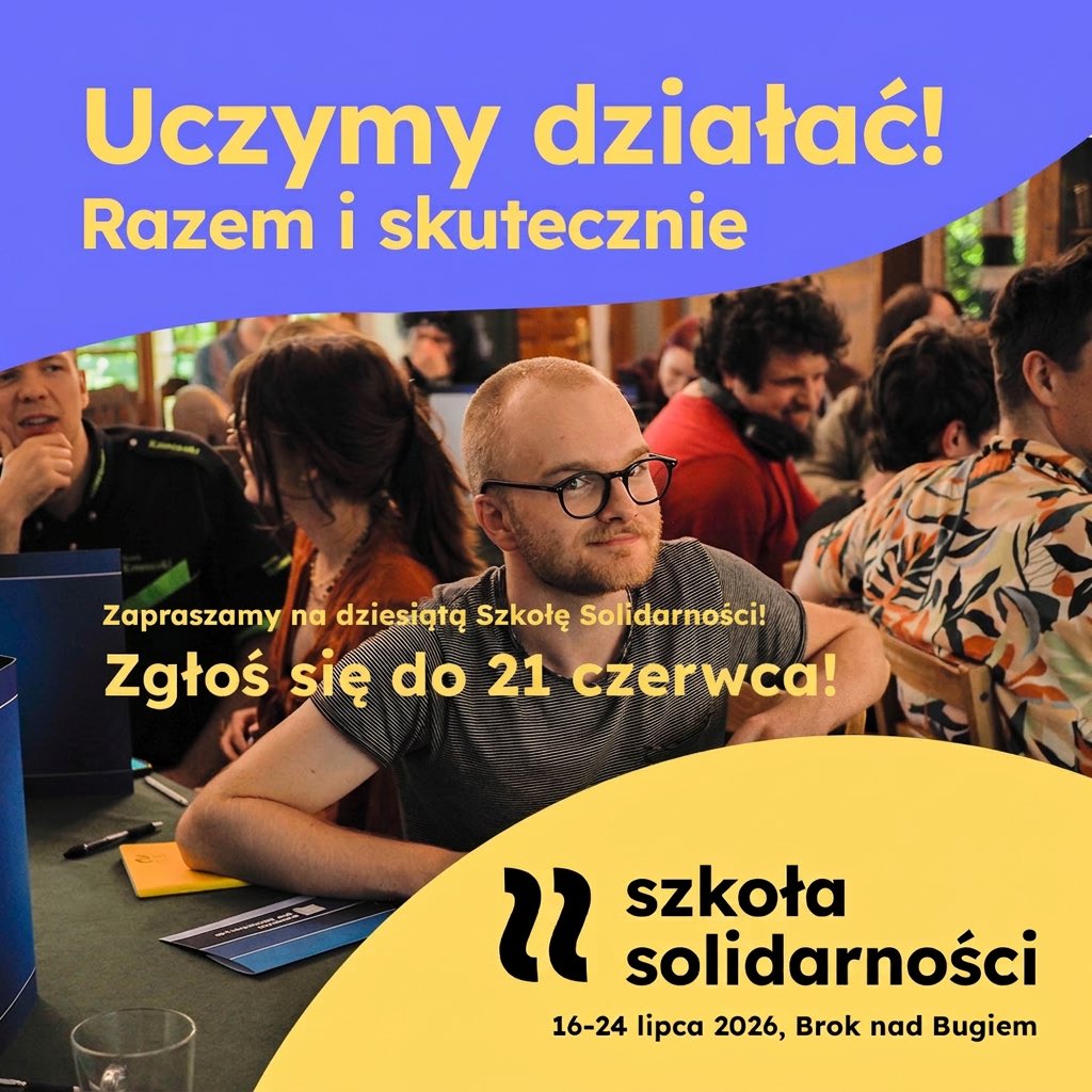 nowakRAZEM's tweet photo. Zapisz się na X edycję Szkoły Solidarności! Zgłoszenia do 21 czerwca. Więcej szczegółów https://t.co/6CeN13BJur https://t.co/SYDTAN5h0L