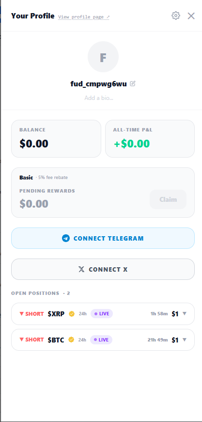Emoney_SL's tweet photo. @FUDmarkets @base @GenLayer Tested FUD Markets Mainnet today with a couple of short positions on XRP and BTC. The experience was smooth and easy to follow. I liked how simple it was to manage and track positions. Excited to try more trades soon 🫡🚀 https://t.co/g7Lv5Ad1Wo