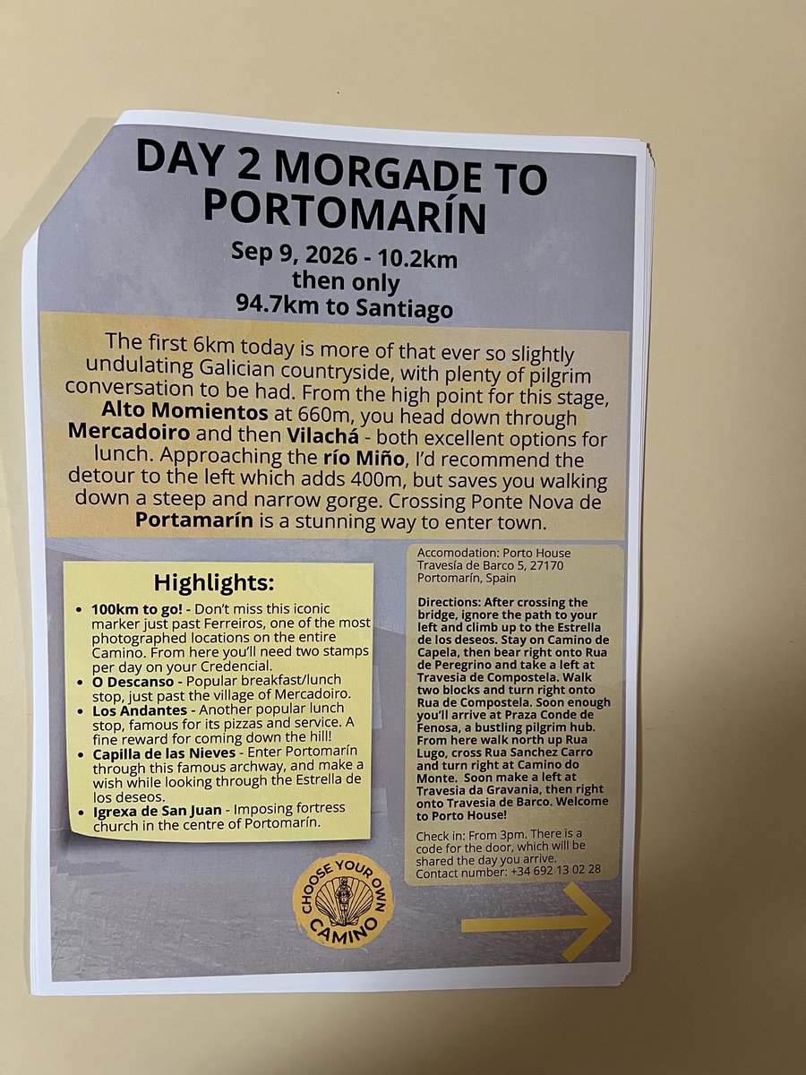 JimPeios's tweet photo. Further to my post yesterday on the Camino, here are day 2 and day 3 itineraries of the walk. https://t.co/gMGMRiOoyA