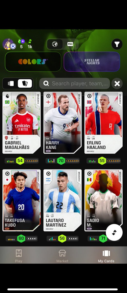 xCrerew's tweet photo. @Sorare Looking for new serious players for SoRare Set Squads! You don’t have to spend a lot of money, but just play daily and set your lineups. Reply with your best players in Colors set for an invite. https://t.co/SlA2XbXOgK