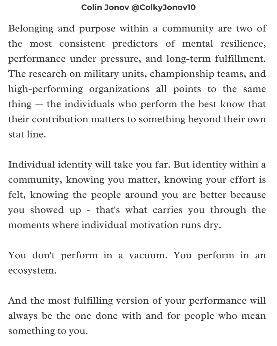 CoachTPlace's tweet photo. From @ColkyJonov10 

Well-worth the time to read &amp; reflect on / think about

"The most successful athletes know this."

- @ColkyJonov10 https://t.co/JDJQq8sjc3