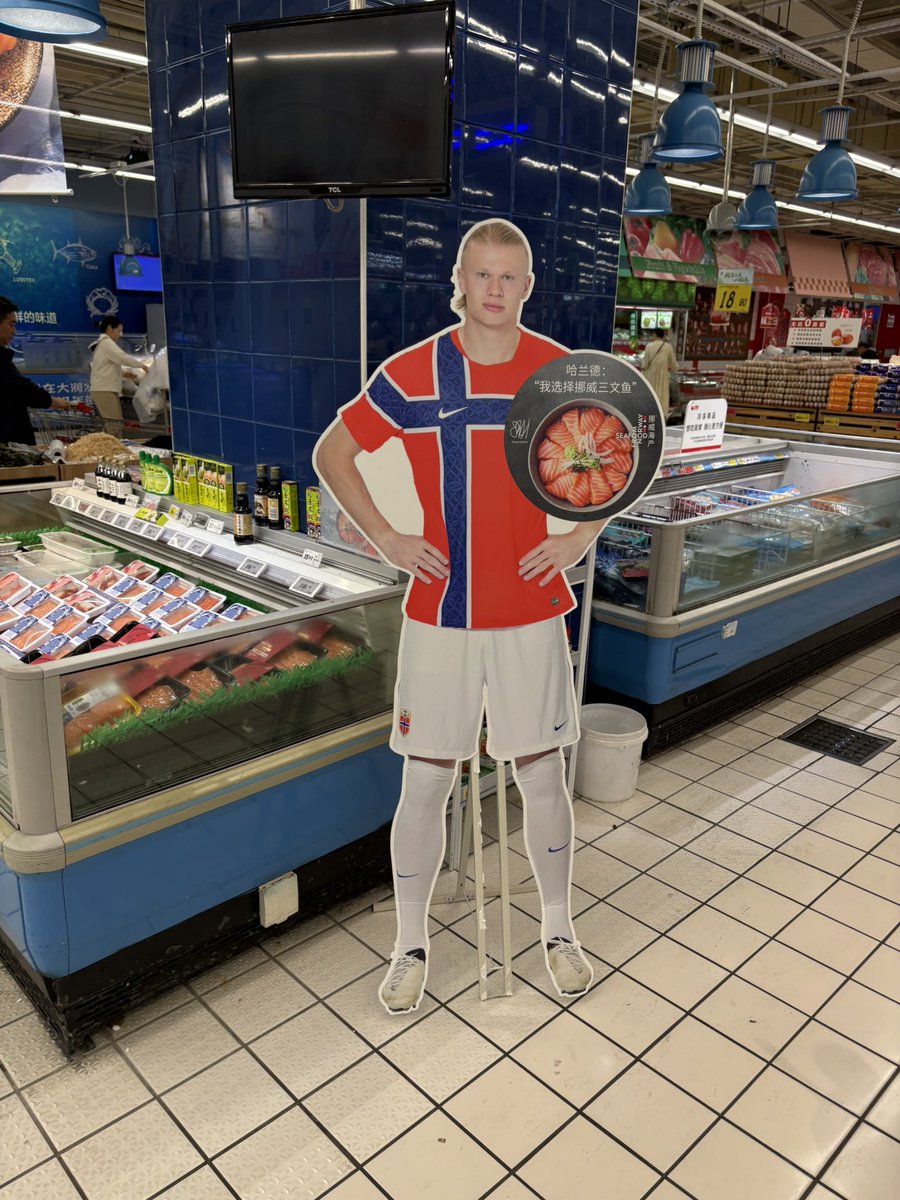 Sebastarian's tweet photo. "Haaland: 'I choose Norwegian salmon.'"

The Chinese are great at marketing. https://t.co/T8jUTrHAz1