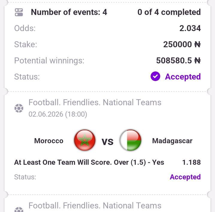 ADT_Freetips's tweet photo. 2 odds MAXBET on BetJam🔥🔥🔥

Code 👉 CUYL2

Let’s make it 5 wins in a row 🔥🔥🔥

Don't have BetJam account? 
Register here 👉 https://t.co/IKR8yV5kom
Use Promo code 👉 ADTJAM https://t.co/E6TQ1zP7C1