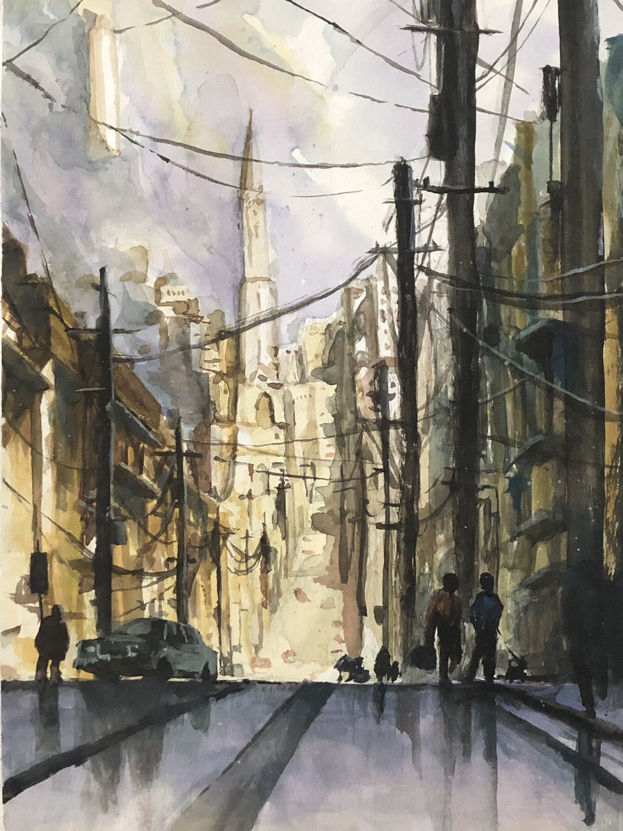 proledevil's tweet photo. During my first uni year, we had a watercolor course, I have denied my transness for a whole year up to that point. On the last day of that semester, I decidedly made the forth painting to come out to everyone, the last assignment I turned in, the hardest descision I've ever made https://t.co/Yq0giP1H6R