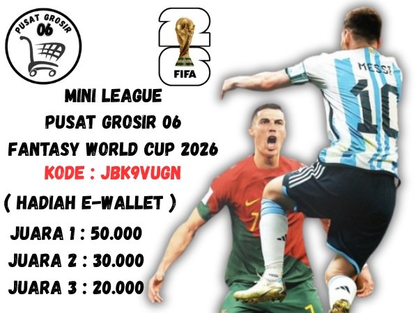 Naimvcu's tweet photo. Meramaikan Sepakbola Empat Tahunan. 

Welcome to mini league Pusat Grosir 06 Fantasy World Cup 2026

Syarat mudah ::

Follow Shopee Pusat Grosir 06
https://t.co/B0gJRcw7ep

Lets Goo Ramaikan https://t.co/ThH7TUswjn
