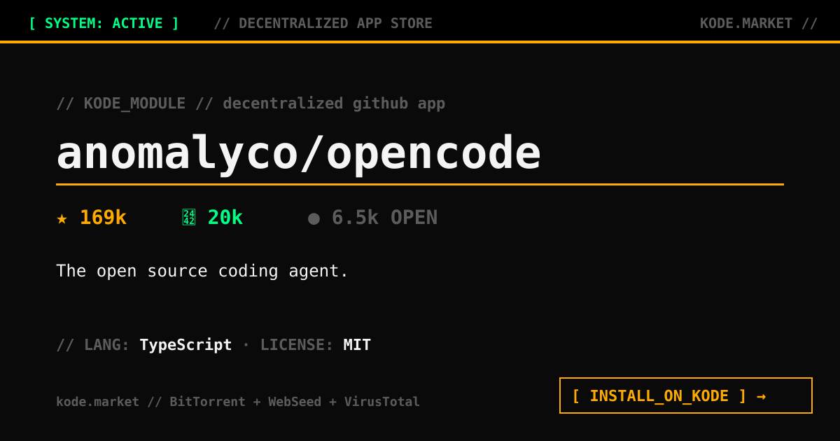 🔥 Trending on GitHub: Opencode The open source coding agent. ⭐️Stars ...