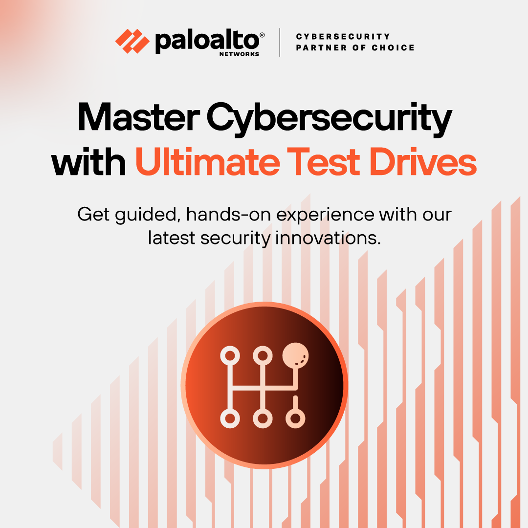 cu1993's tweet photo. Reading about security is one thing. Building it yourself is another.
@PaloAltoNtwks Ultimate Test Drives give you a guided, hands-on environment to master the latest in cloud and network security. See what’s possible → https://t.co/ByvuuEBuqh https://t.co/lIPyTw7WKV