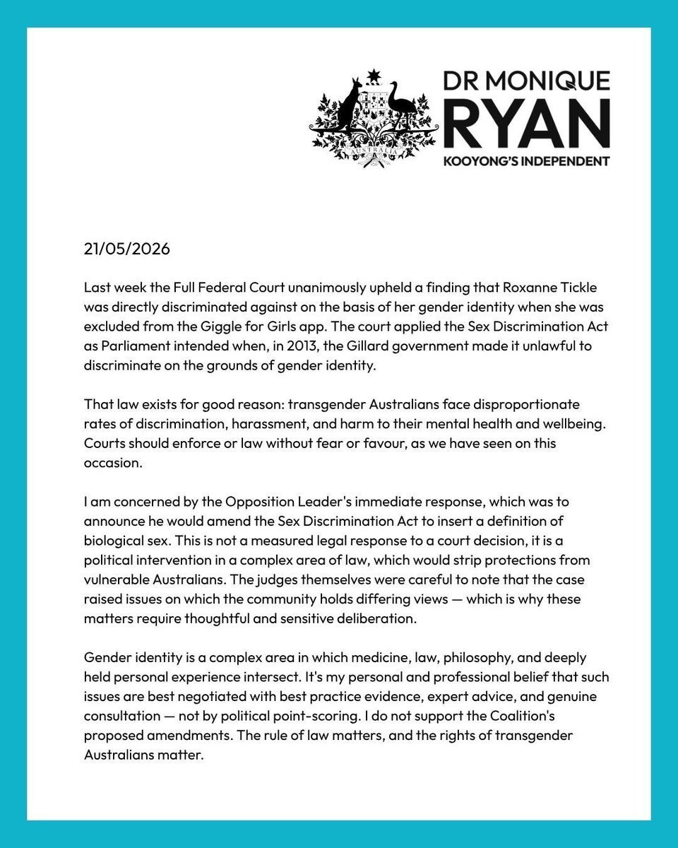 pitchemperfect's tweet photo. @Mon4Kooyong Dr Ryan says she wants to protect vulnerable Australians. But when it comes to protecting women and girls, she's missing in action. https://t.co/d3mRLHWVdL