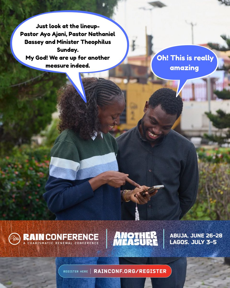 petraccglobal's tweet photo. Rain Conference is three days of powerful worship, transformative teaching, prophetic insight, and encounters with the Spirit of God that will leave you forever changed. 

Register now: https://t.co/Q0LIF70kuL

🌧️ Abuja — June 26th–28th, 2026
🌧️ Lagos — July 3rd–5th, 2026 https://t.co/rVfuTc4D6B