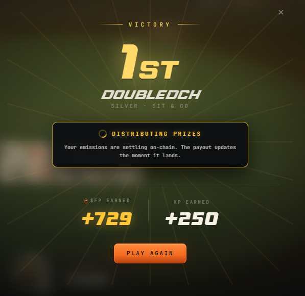 DoubleDCH's tweet photo. 🏆 2nd SNG win of the day on @FastdotPoker !

💵0.9 SOL prize pool for 1st place is nice, but that’s not even the best part.
➡️1,458 $FP added to my wallet. This is the real alpha.  Solana gaming is heating up, but we all know the best or most fun app doesn’t always win. 
Hoping to see some support from @toly and the @solana ecosystem for this one. 
If that happens, these 1,458 $FP rewards will easily clear any raw SOL prize pool.

We are still so incredibly early. LFG! 📈🎮