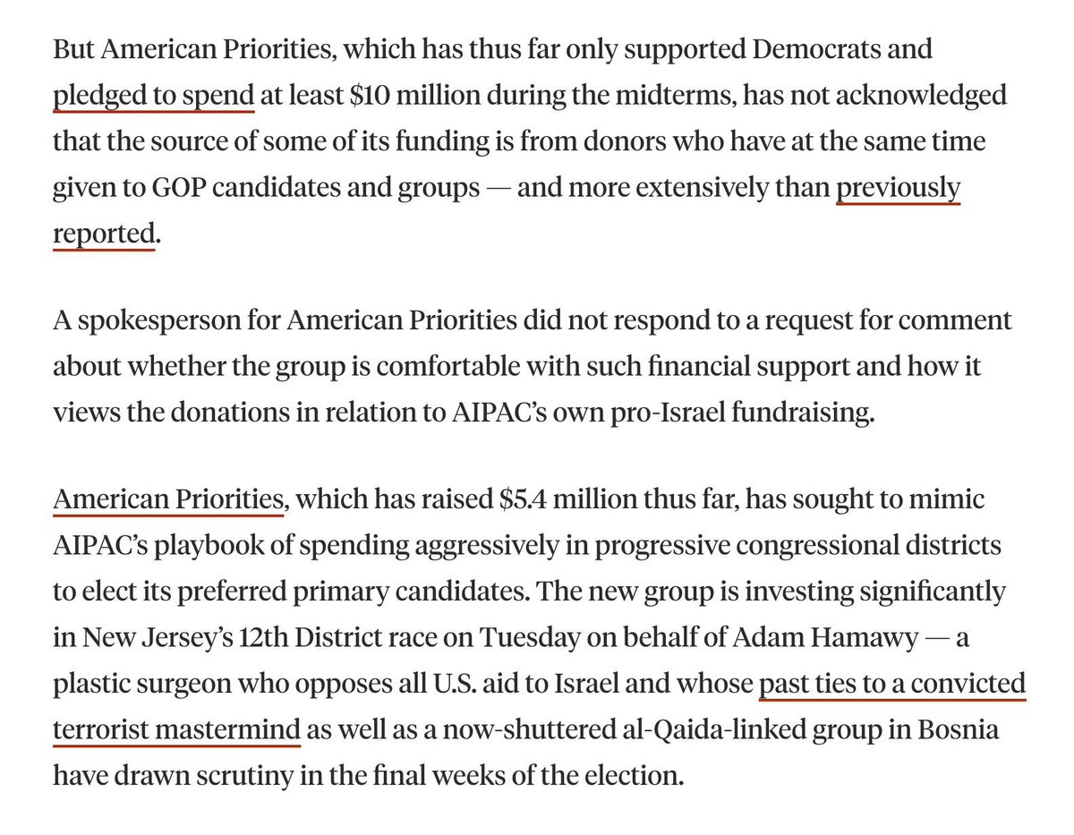 SimoneKanter's tweet photo. To be abundantly clear what is happening here: 

Brad Lander is being used as a tool by the Republican Party to take out Dan Goldman.

There has not been a cent of AIPAC spending in this primary. 

Brad is now the only candidate in this race accepting Super PAC help, and that Super PAC is being funded by big money Republican donors.