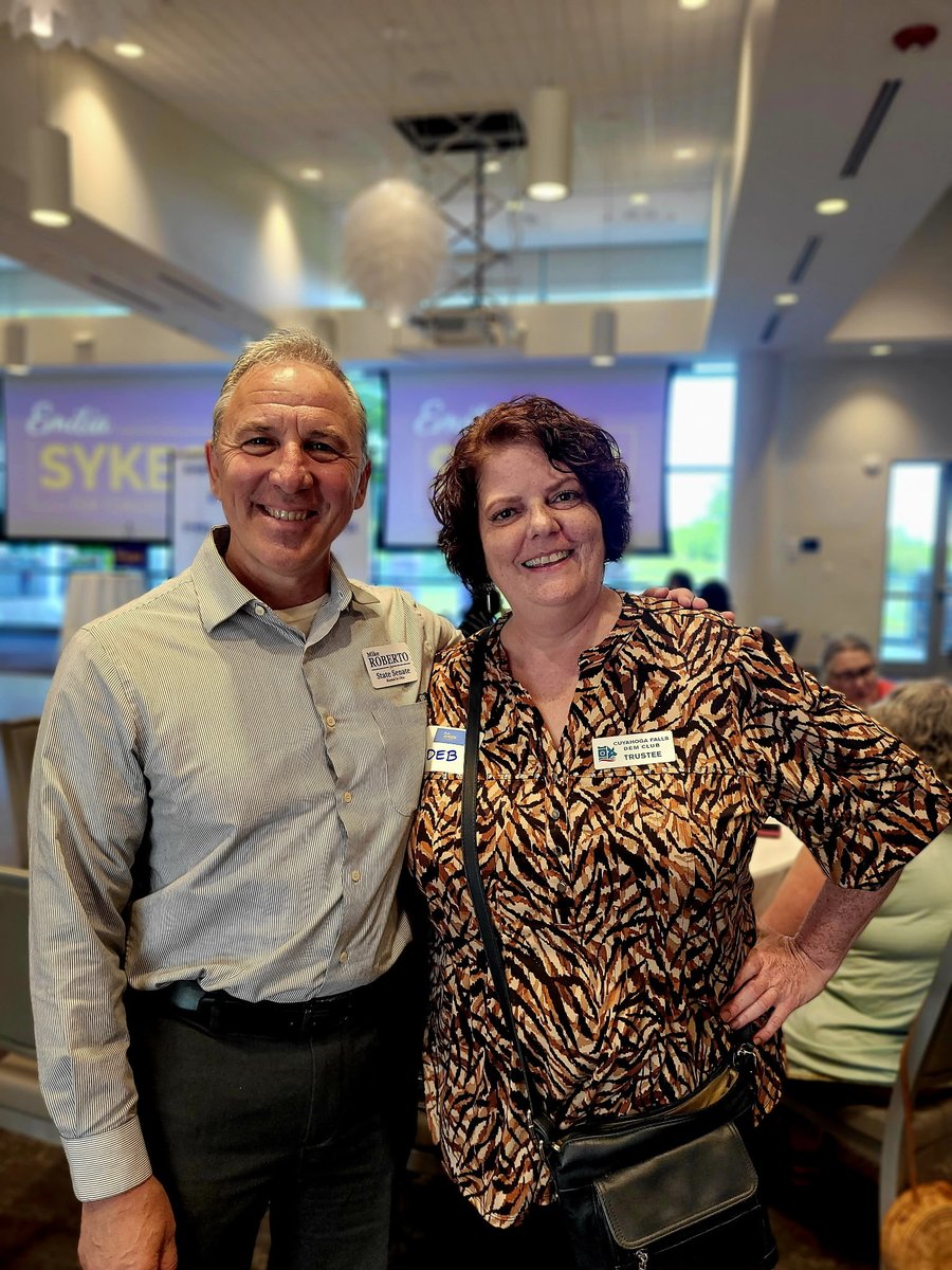 Roberto4Ohio's tweet photo. Wonderful evening in Twinsburg last night with an inspirational message from Congresswoman Emilia Sykes!  Thanks to Branden Burns for hosting and Mayor Sam Scaffide for sharing all the infrastructure funding Congresswoman Sykes has brought to Twinsburg. @geaugadems @portagedems https://t.co/2q95hSwxq4