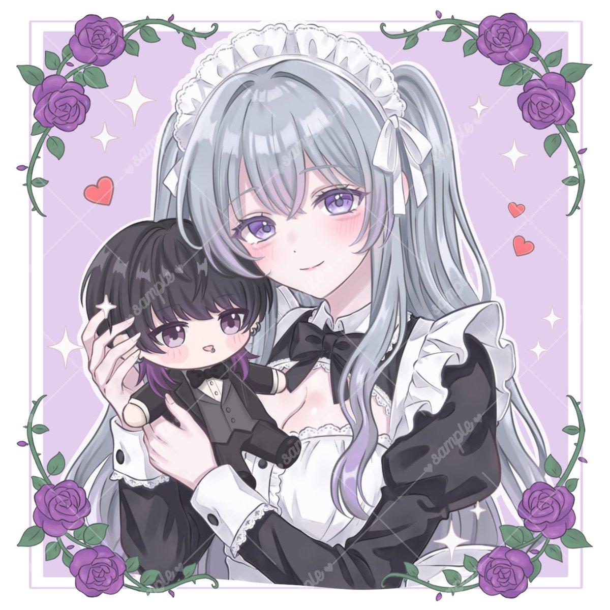 _unene's tweet photo. 紫がとっても似合う可愛い2組様を描かせていただきました♡
ご依頼ありがとうございました！

 #夢絵依頼  #有償依頼  #量産依頼 https://t.co/x7KbQdMKSv
