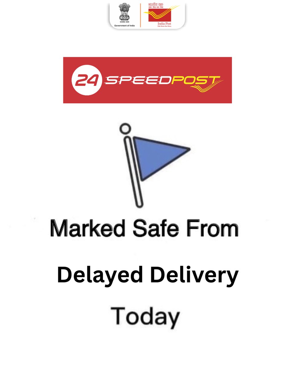cpmgtamilnadu's tweet photo. 🚩 Marked Safe From Delayed Delivery.
Speed Post. Fast, tracked, reliable. 📦⚡
#SpeedPost #IndiaPost #MarkedSafe #FastDelivery #ParcelService #NextDayDelivery
Next-day delivery currently available between select location https://t.co/cOP4IZ9xaE