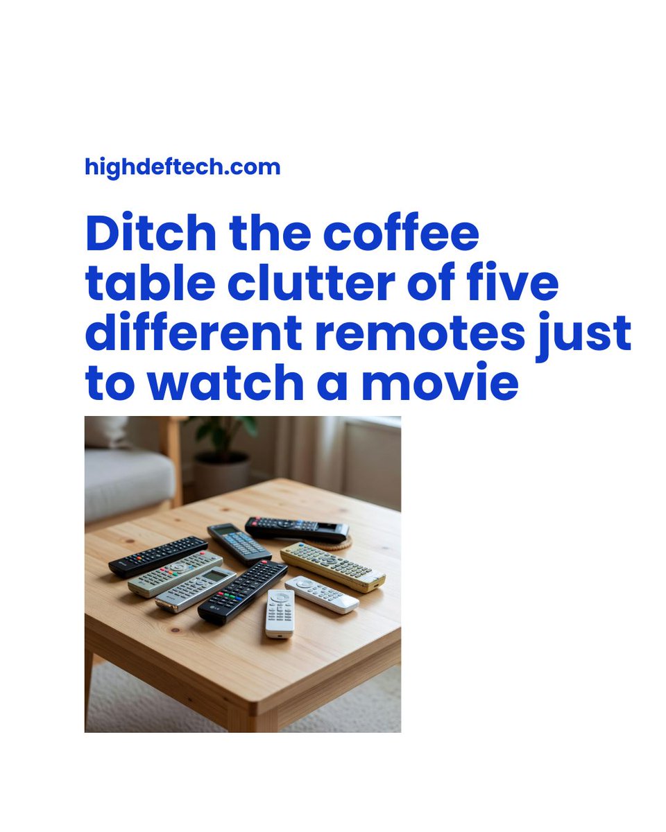 HighDefHDT's tweet photo. Toss the coffee table clutter. It’s time to end the remote control stress. 🛋️🛑

With High Def Technologies Inc., we consolidate your entire home: audio, video, lighting, and climate into one single, elegant interface. One tap, total control, zero technical drama. 📱 https://t.co/w3J14zpRRF