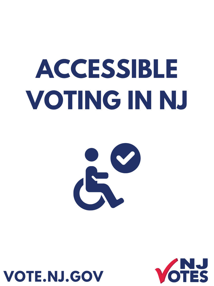 NJ_Votes's tweet photo. Today is Election Day!

Voters with disabilities have accessible options available to cast their ballot privately and independently at polling locations statewide.

Need help or have questions? Call 1-877-NJ-VOTER or visit https://t.co/zLQu7O8lvD for more information. #NJVotes https://t.co/flzlPBiMgD