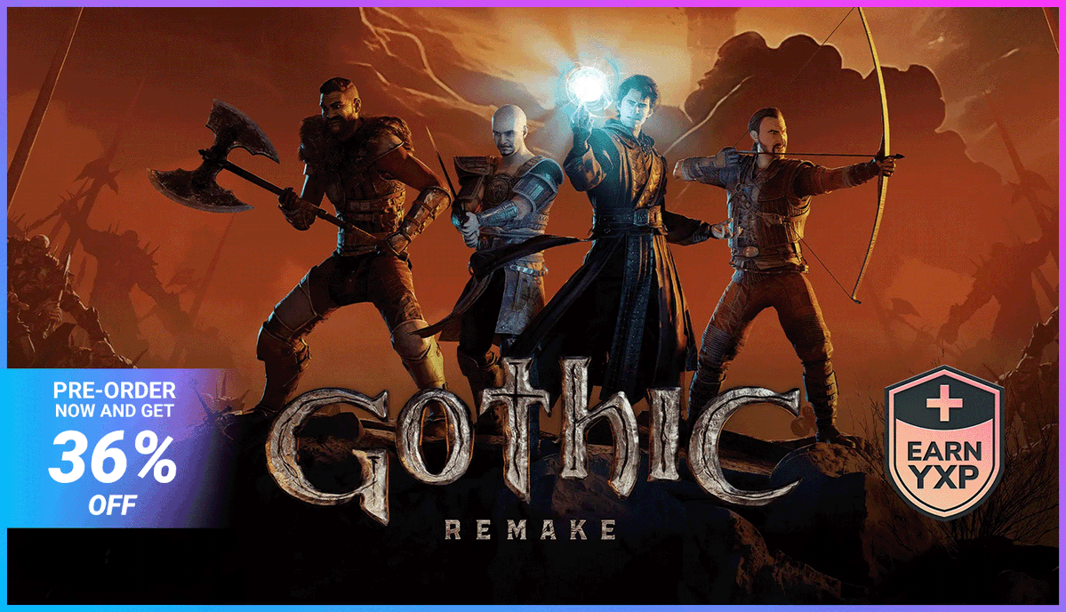 YUPLAY_COM's tweet photo. Get ready to step into the world of Gothic Remake! ⚔️

Pre-order now on YuPlay and save 36%. Secure your copy early and earn extra YXP to boost your adventure from day one.

Choose your hero, assemble your party, and face the darkness, your journey starts here. Link in comments. https://t.co/Zn6F3CQLD6