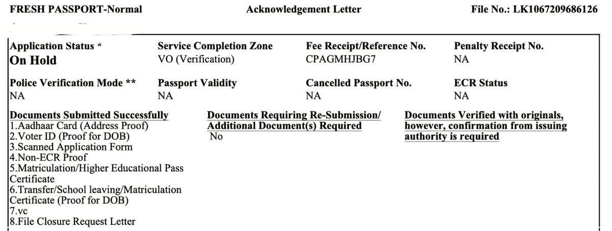 shutoshsriv's tweet photo. @rpolucknow @MEAIndia @passportsevamea @rpolucknow @MEAIndia @passportsevamea Already applied for the file closure for the application LK1067209686126, before applying the new one. Please see the attachment. Let me know what else needs to be done and how? https://t.co/iAuIcaL5JY