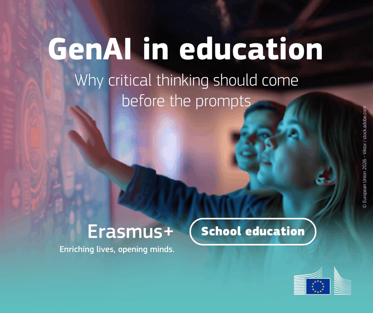 EUDigitalEdu's tweet photo. 🤖 Gen AI is exciting, but it's real impact on classrooms is still unclear. Explore the latest SELFIE newsletter to know why schools must keep children’s wellbeing at the centre of any digital plan.
📩 Subscribe: https://t.co/jgR3cu0Yrj
🔗 Read more: https://t.co/ne6fMnQRkm https://t.co/B3XIkh9zts