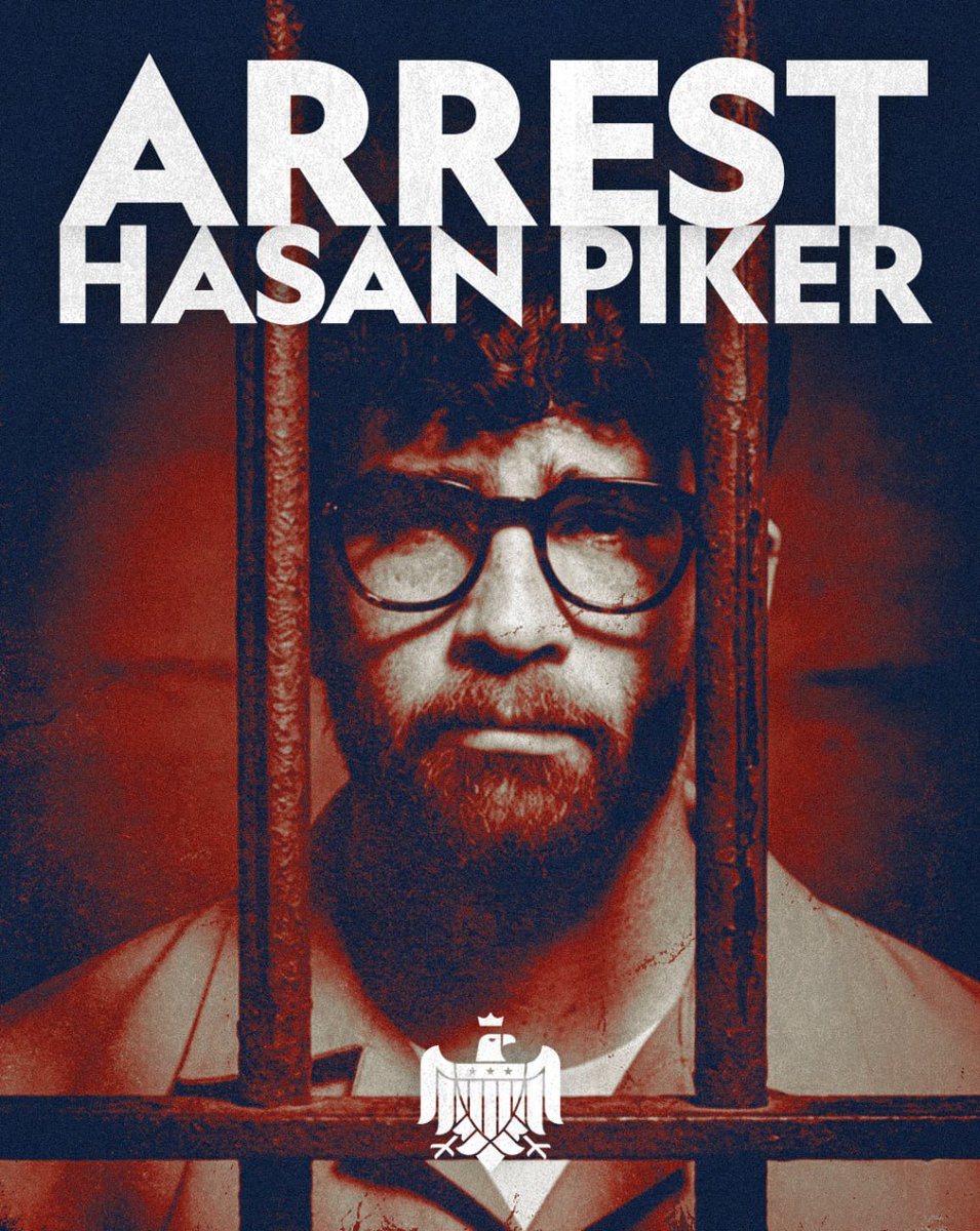 CRPatriots's tweet photo. FOR THE GOOD OF OUR NATION 

ARREST HASAN PIKER 🇺🇸 https://t.co/APbogKwYTx
