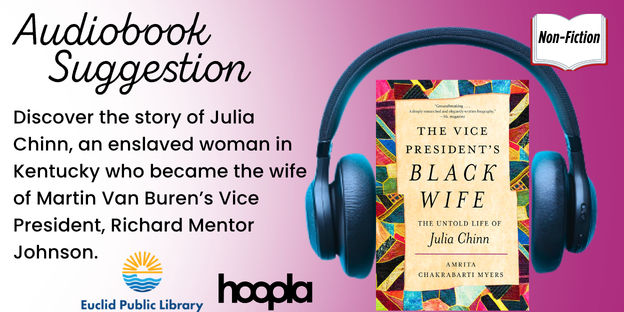 EuclidLibrary's tweet photo. "The Vice President's Black Wife," by historian Amrita Chakrabarti Myers tells the riveting, troubling, and complicated story of Julia Ann Chinn, the enslaved mixed-race wife of Richard Mentor Johnson, US vice president under Martin Van Buren.
#EPLreads https://t.co/rhXGfLm1u9