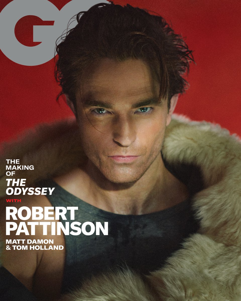 joelcifer's tweet photo. For GQ's Summer issue, we present The Od Squad: 3 massive cover stars (and Christopher Nolan) taking us on the voyage that was the making of The Odyssey  https://t.co/KGKZBEur47 https://t.co/dzvYWsbHRW
