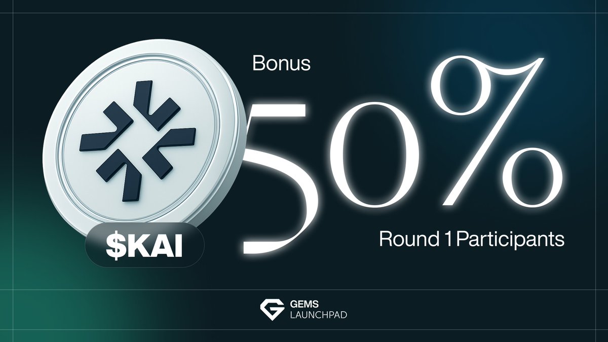 Gems_Launchpad's tweet photo. Potential Account Activation Reward on $KAI:
All participants in the private sale through @Gems_Launchpad may be eligible for an additional token allocation of up to 50%.

(Subject to eligibility, campaign terms, allocation availability, and final project approval.)

Join the waitlist now:
 https://t.co/oRUKblk9HH

@Gems_VIP_ | $GEMS | @KaiPlatform