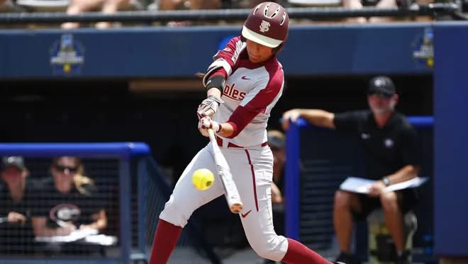ThisDayFSU's tweet photo. On this day eight years ago, Florida State softball advanced to the Women's College World Series semifinals with a 7-2 win over Georgia and 4-1 win over Oregon. Meghan King and Kylee Hanson combined to hold the opponents without an earned run. https://t.co/g3oTR4BOUQ