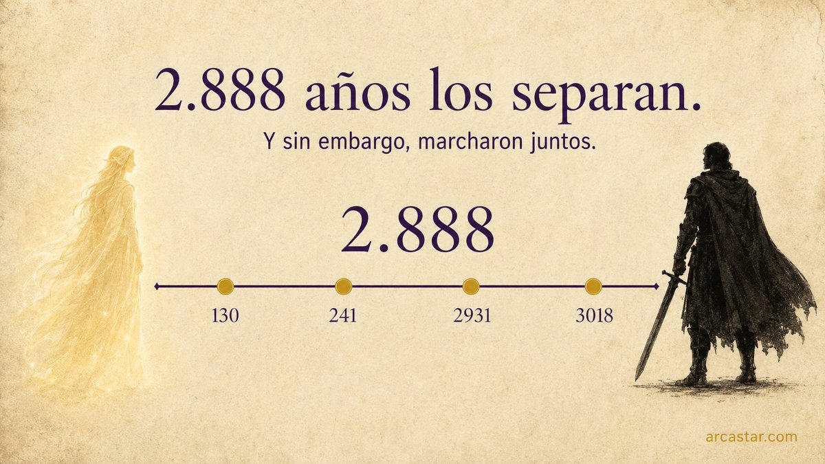 SoyArcastar's tweet photo. 🌗 Aragorn tiene 87 años durante la Guerra del Anillo. Arwen tiene 2.777. Y ambos son considerados la "generación joven" de esa historia. Hay algo que los Apéndices revelan y casi nadie para a leer. Un hilo. 1/21 https://t.co/jhdI2EB2vi