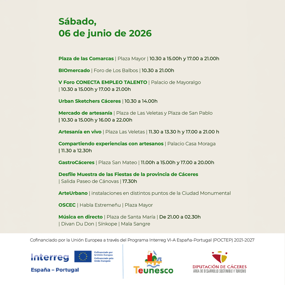 teunesco's tweet photo. @jatocaceres @DiputacionCC @Turismo_DipCC 👉​ Si no os queréis perder ninguna, deslizad las imágenes para conocer la programación completa. ¡Y no olvidéis guardar este post! 

 #JATO2026 #Cáceres #TurismoSostenible #MedioRural #Extremadura #DesarrolloRural https://t.co/CJ6tmqukhy