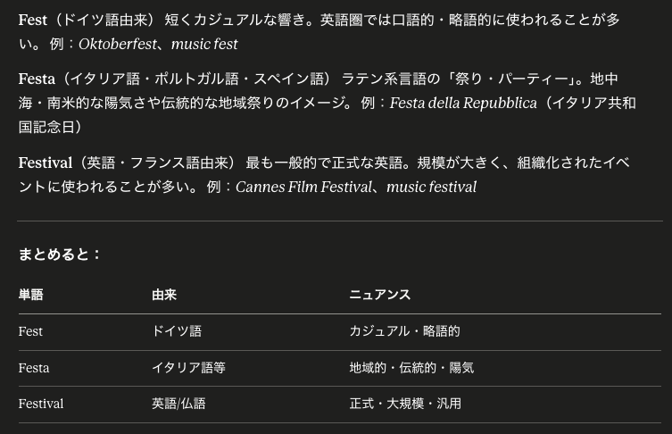 ktkiyoshi's tweet photo. Fest / Festa / Festivalって何が違うんだろうと思い。 https://t.co/Ye5z55a6AU
