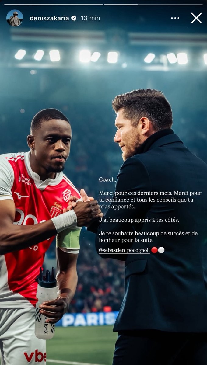 actuasm_'s tweet photo. Les messages de Denis Zakaria et de Maghnes Akliouche suite au départ de Sébastien Pocognoli ! 👏

ℹ️ Story instagram https://t.co/stEHoiZuq7