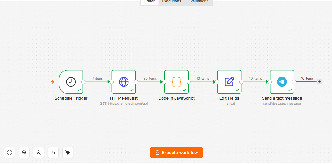 IToirat's tweet photo. Yesterday I built a Job Finder Automation with n8n.

It fetches jobs from an API and automatically sends them to Telegram.

The hardest part wasn't building it—it was not quitting halfway through when the errors started showing up. https://t.co/41WYsPQ2NA