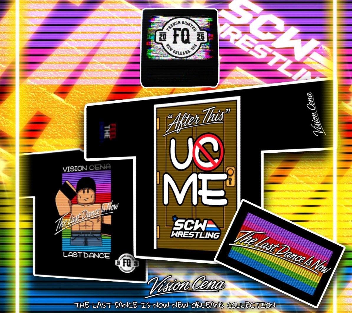 SCWNation's tweet photo. 🔥NEW @VishTrey14 MERCH DROP!

Vision Cena is LIVE in New Orleans, TONIGHT!

What does “The Last Real Cena” have in store for tonight’s episode of Tuesday Night Stampede 👀 

⚡️STAMPEDE⚡️

⏰ TONIGHT AT 7:00 PM EST

📍 New Orleans, Louisiana 

https://t.co/EsGJljsTMs https://t.co/HV5aO7DHoD