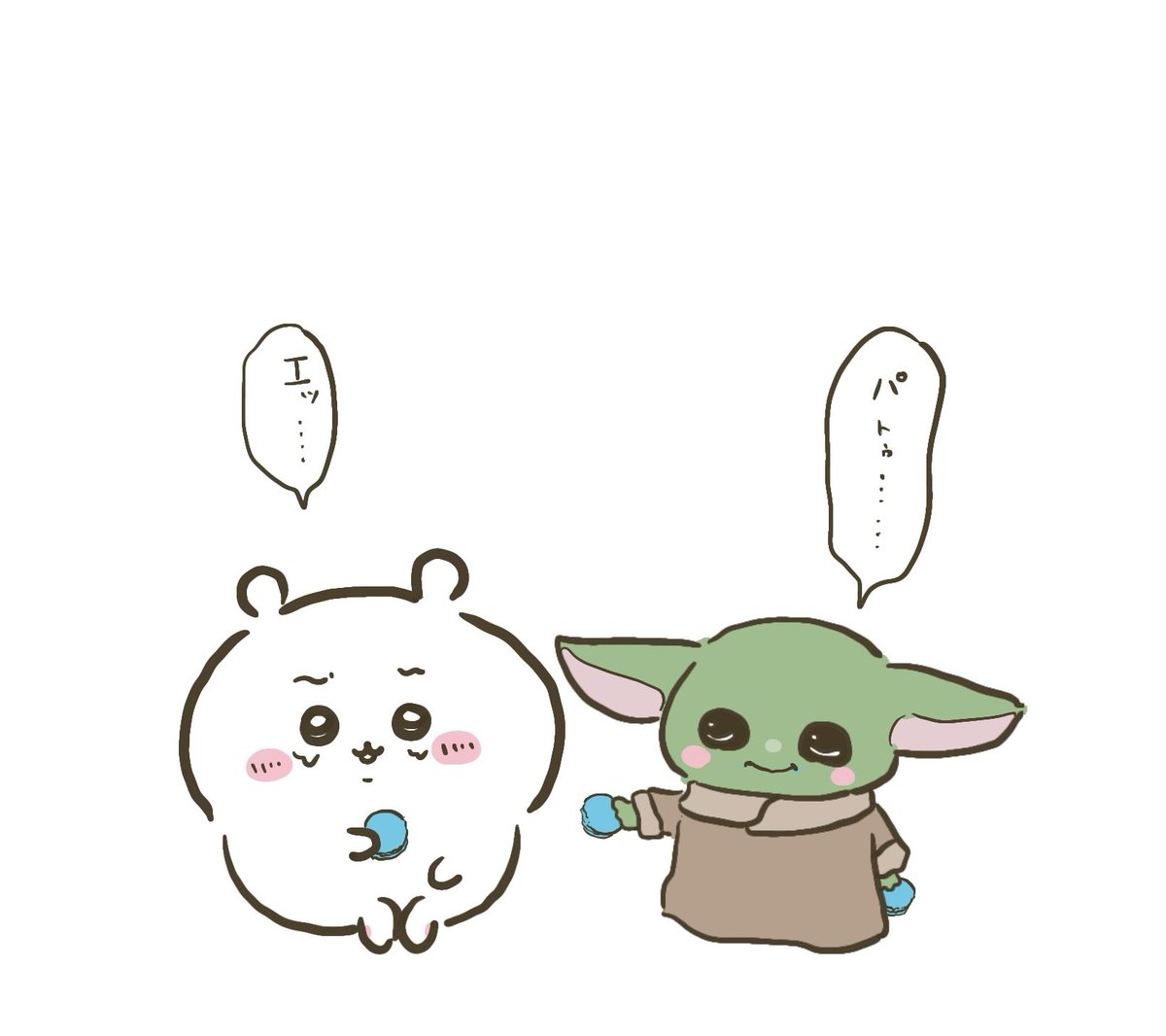 R_TM__'s tweet photo. くーつーずれ〜がァ…
痛いなら…痛いなら…
なぐさめるよ…🤗✨
#ちいかわファンアート
#マンダロリアンアンドグローグー https://t.co/spiyVATdgg