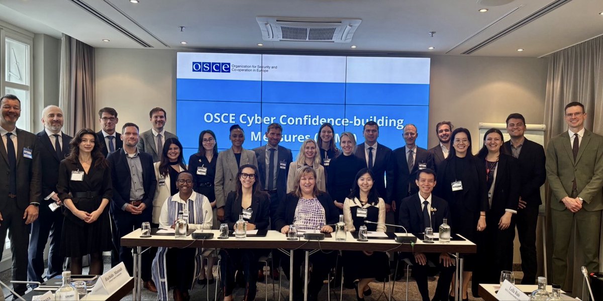 SwitzerlandOSCE's tweet photo. 🔐 Cybersecurity was at the heart of discussions at the @OSCE over the past two days, as policy and technical experts from participating States met to exchange views, strengthen cooperation and enhance mechanisms aimed at preventing cyber-related crises.

🤝 As cyber threats continue to evolve, international #dialogue and practical cooperation remain essential for #security and stability.

📅 Looking ahead to the OSCE Annual Security Review Conference (17-18 June) and the Swiss Chairpersonship Conference on Cybersecurity in Zug (29-30 September).

#OSCE26CH #DialogueForSecurity26