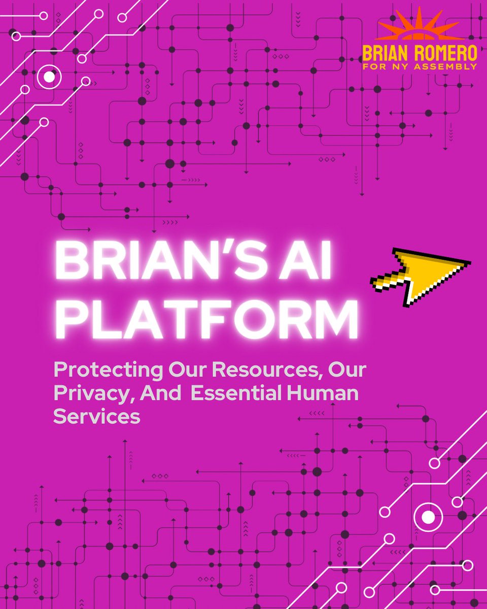 Brianr4NY's tweet photo. NEW: With the ongoing threats of unregulated artificial intelligence on labor, the environment, and more today I’m releasing my “Regulating AI” platform.

1️⃣ A data center moratorium
2️⃣ The end of surveillance and auto employment decision-making tools being used on workers
3️⃣ Banning AI therapy
