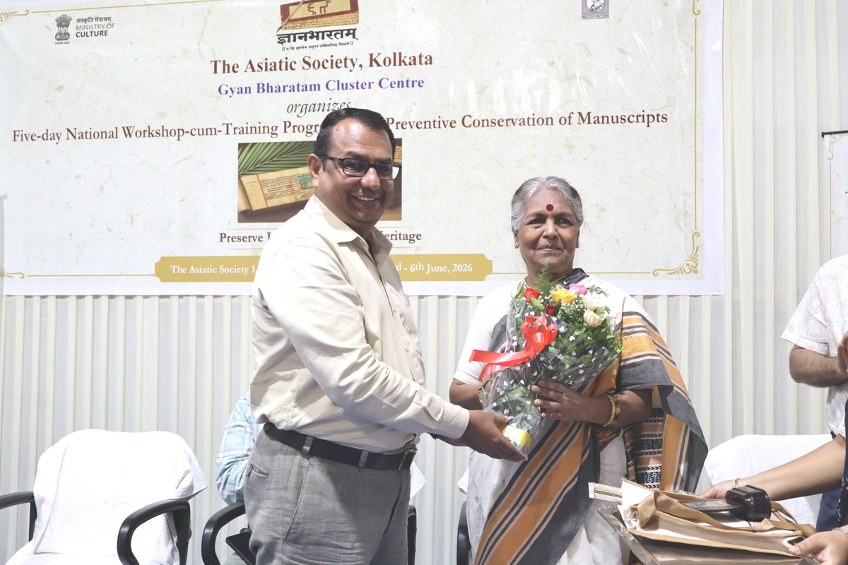 asiatic_society's tweet photo. Glimpses of Day 1 of the Five-day National Workshop-cum-Training Programme on Preventive Conservation of Manuscripts, which commenced today, 02 June 2026, at the Heritage Building of The Asiatic Society.
#TheAsiaticSociety #ManuscriptConservation #PreventiveConservation https://t.co/Mgk65zMWXT