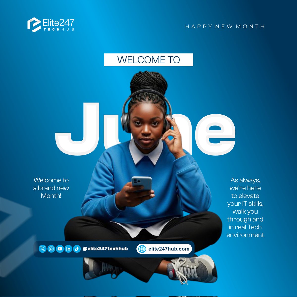247eliteconsult's tweet photo. Welcome to June.
Here's to a month of growth and goal getting
Take that bold step this month f9r your career transition
ELITE247 Tech Hub, we remain committed to empowering individuals, businesses and all to thrive in tech space
#ELITE247 #digitalskills #happynewmonth #fypf https://t.co/Q84xFdU8de
