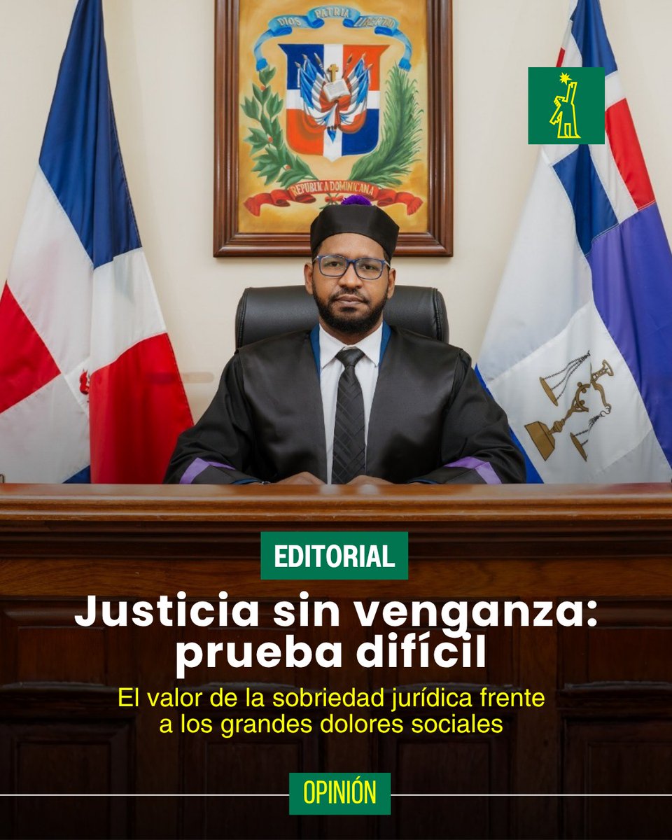 DiarioLibre's tweet photo. 🖋️ | #EditorialDL | Las palabras del juez Raymundo Mejía en el caso JetSet contienen una verdad que las sociedades suelen olvidar precisamente cuando más la necesitan: la justicia no existe para vengar, sino para juzgar.
🔗https://t.co/IGZYu2Us29
#DiarioLibre #DLOpinión https://t.co/HognFDvtDw