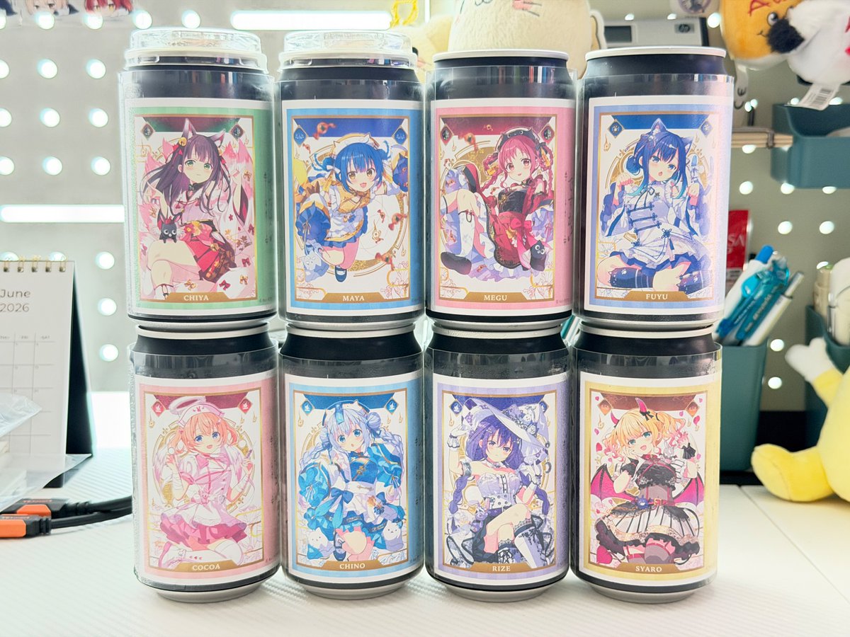 ごちうさラベル缶、おうちの近所に売っていたので、全種類出してきまし