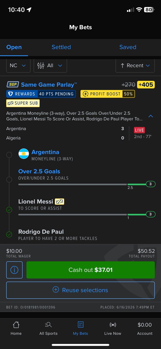 CatchCount_ZC's tweet photo. Lionel Messi might score 5 goals tonight against Algeria should’ve bet he got at least 2. 

Hat trick https://t.co/oLfeSYgc9u